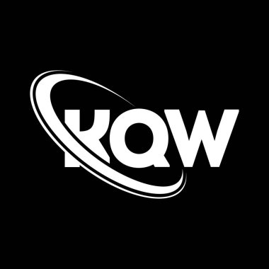 KQW logosu. KQW mektubu. KQW harf logosu tasarımı. Çember ve büyük harfli monogram logosuna bağlı KQW logosu. Teknoloji, iş ve emlak markası için KQW tipografisi.