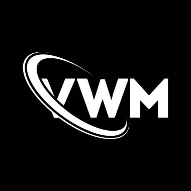 VWM logosu. VWM mektubu. VWM mektup logosu tasarımı. Çember ve büyük harfli monogram logosuna bağlı VWM logosu. Teknoloji, iş ve emlak markası için VWM tipografisi.