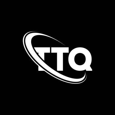 TTQ logosu. TTQ mektubu. TTQ harf logosu tasarımı. Çember ve büyük harfli monogram logosuna bağlı TTQ logosu. Teknoloji, iş ve emlak markası için TTQ tipografisi.