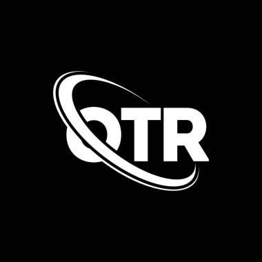 OTR logosu. OTR mektubu. OTR harf logosu tasarımı. Çember ve büyük harfli monogram logosuna bağlı baş harfler OTR logosu. Teknoloji, iş ve emlak markası için OTR tipografisi.