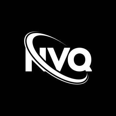 NVQ logosu. NVQ mektubu. NVQ harf logosu tasarımı. Çember ve büyük harfli monogram logosuna bağlı NVQ logosu. Teknoloji, iş ve emlak markası için NVQ tipografisi.