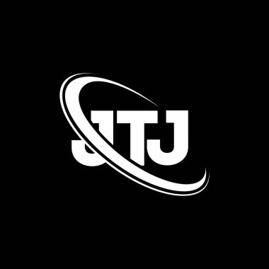 JTJ logosu. JTJ mektubu. JTJ mektup logosu tasarımı. Çember ve büyük harfli monogram logosuna bağlı JTJ logosu. Teknoloji, iş ve emlak markası için JTJ tipografisi.