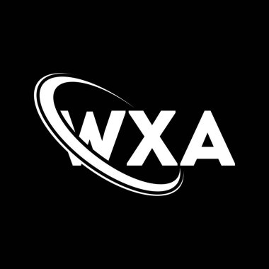 WXA logosu. WXA mektubu. WXA mektup logosu tasarımı. Çember ve büyük harfli monogram logosuna bağlı baş harfler WXA logosu. Teknoloji, iş ve emlak markası için WXA tipografisi.