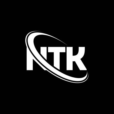 NTK logosu. NTK mektubu. NTK mektup logosu tasarımı. Çember ve büyük harfli monogram logosuna bağlı baş harfler NTK logosu. Teknoloji, iş ve emlak markası için NTK tipografisi.