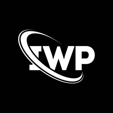 IWP logosu. IWP mektubu. IWP mektup logosu tasarımı. Çember ve büyük harfli monogram logosuna bağlı ilk IWP logosu. Teknoloji, iş ve emlak markası için IWP tipografisi.