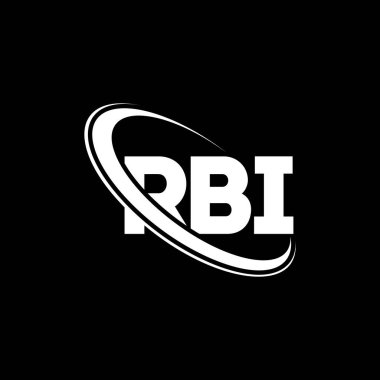 RBI logosu. RBI mektubu. RBI mektup logosu tasarımı. Çember ve büyük harfli monogram logosuna bağlı baş harfler RBI logosu. Teknoloji, iş ve emlak markası için RBI tipografisi.