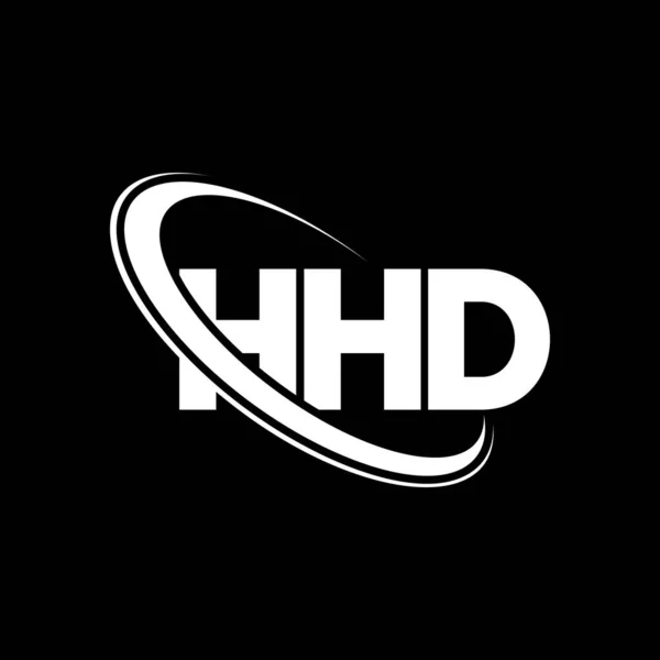 Hhd标志 Hhd的信Hhd字母标识设计 首字母Hhd标志与圆圈和大写字母标识链接 Hhd技术 商业和房地产品牌排版 — 图库矢量图片