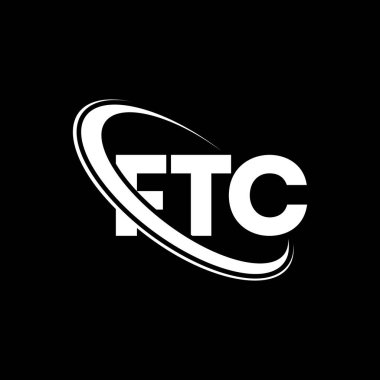 FTC logosu. FTC mektubu. FTC mektup logosu tasarımı. Çember ve büyük harfli monogram logosuna bağlı FTC logosu. Teknoloji, iş ve emlak markası için FTC tipografisi.