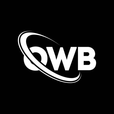 OWB logosu. OWB mektubu. OWB harfi logo tasarımı. Çember ve büyük harfli monogram logosuna bağlı OWB logosu. Teknoloji, iş ve emlak markası için OWB tipografisi.