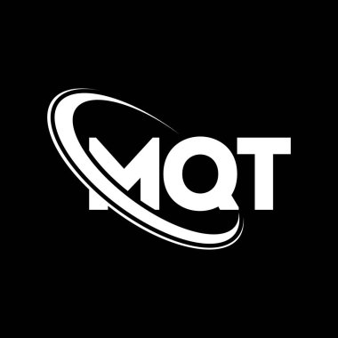 MQT logosu. MQT harfi. MQT harf logosu tasarımı. Çember ve büyük harfli monogram logosuna bağlı baş harfler MQT logosu. Teknoloji, iş ve emlak markası için MQT tipografisi.