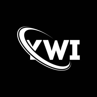 YWI logosu. YWI mektubu. YWI harf logosu tasarımı. Çember ve büyük harfli monogram logosuyla birleştirilmiş YWI logosu. YWI teknoloji, iş ve gayrimenkul markası tipografisi.