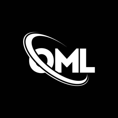 OML logosu. OML mektubu. OML harf logosu tasarımı. Çember ve büyük harfli monogram logosuyla birleştirilmiş OML logosu. Teknoloji, iş ve emlak markası için OML tipografisi.