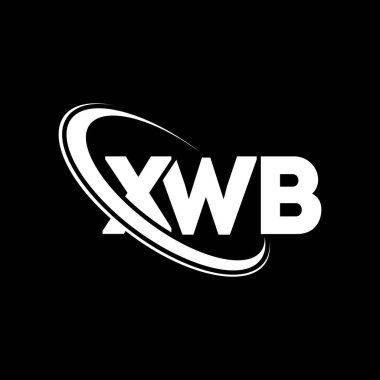 XWB logosu. XWB mektubu. XWB harfi logo tasarımı. Çember ve büyük harfli monogram logosuna bağlı XWB logosu. Teknoloji, iş ve emlak markası için XWB tipografisi.