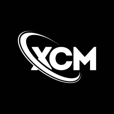 XCM logosu. XCM harfi. XCM harf logosu tasarımı. Çember ve büyük harfli monogram logosuna bağlı XCM logosu. Teknoloji, iş ve emlak markası için XCM tipografisi.