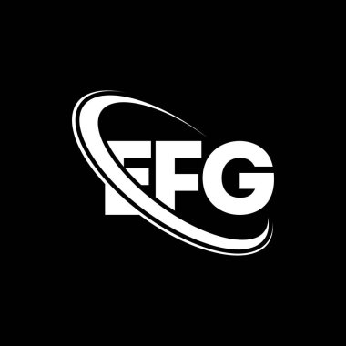 EFG logosu. EFG mektubu. EFG harf logosu tasarımı. Çember ve büyük harfli monogram logosuyla EFG logosunun baş harfleri. Teknoloji, iş ve emlak markası için EFG tipografisi.