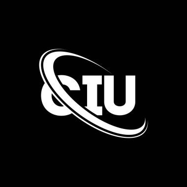 CIU logosu. CIU mektubu. CIU mektup logosu tasarımı. Çember ve büyük harfli monogram logosuna bağlı CIU logosu. Teknoloji, iş ve emlak markası için CIU tipografisi.