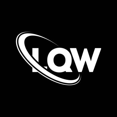 LQW logosu. LQW mektubu. LQW harf logosu tasarımı. Çember ve büyük harfli monogram logosuna bağlı ilk harfler. Teknoloji, iş ve emlak markası için LQW tipografisi.