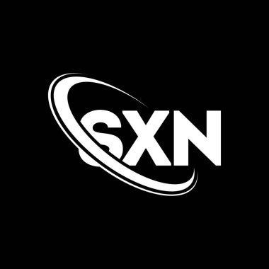 SXN logosu. SXN harfi. SXN harf logosu tasarımı. Çember ve büyük harfli monogram logosuna bağlı baş harfler SXN logosu. Teknoloji, iş ve emlak markası için SXN tipografisi.