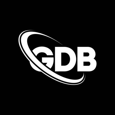 GDB logosu. GDB mektubu. GDB harfi logo tasarımı. Çember ve büyük harfli monogram logosuyla birleştirilmiş GDB logosu. Teknoloji, iş ve emlak markası için GDB tipografisi.