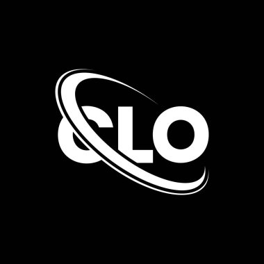 CLO logosu. CLO mektubu. CLO harf logosu tasarımı. Çember ve büyük harfli monogram logosuna bağlı CLO logosu. Teknoloji, iş ve emlak markası için CLO tipografisi.
