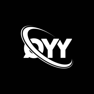 QYY logosu. QYY mektubu. QYY harf logosu tasarımı. Çember ve büyük harfli monogram logosuyla birleştirilmiş QYY logosu. Teknoloji, iş ve emlak markası için QYY tipografisi.