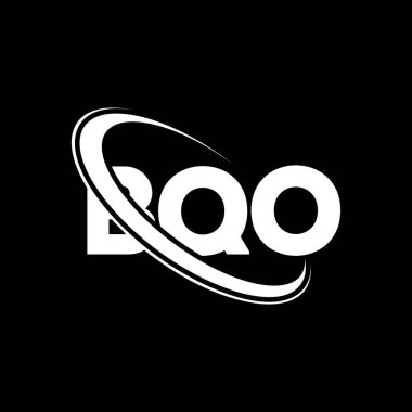 BQO logosu. BQO mektubu. BQO harf logosu tasarımı. Çember ve büyük harfli monogram logosuyla BQO logosunun baş harfleri. Teknoloji, iş ve emlak markası için BQO tipografisi.