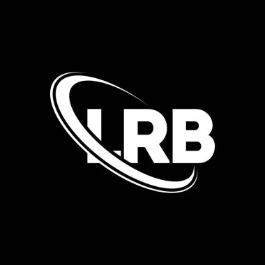 LRB logosu. LRB mektubu. LRB harfli logo tasarımı. Çember ve büyük harfli monogram logosuna bağlı ilk LRB logosu. Teknoloji, iş ve emlak markası için LRB tipografisi.