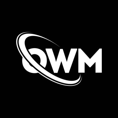 OWM logosu. OWM mektubu. OWM mektup logosu tasarımı. Çember ve büyük harfli monogram logosuna bağlı baş harfler OWM logosu. Teknoloji, iş ve emlak markası için OWM tipografisi.