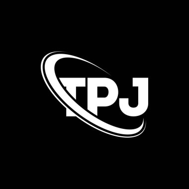 TPJ logosu. TPJ mektubu. TPJ harf logosu tasarımı. Çember ve büyük harfli monogram logosuna bağlı baş harfler TPJ logosu. Teknoloji, iş ve emlak markası için TPJ tipografisi.