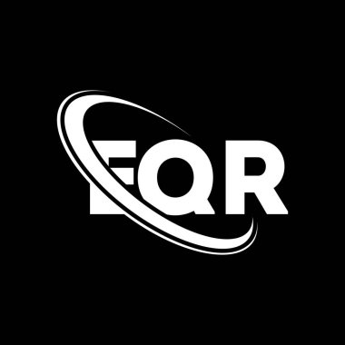 EQR logosu. EQR mektubu. EQR harf logosu tasarımı. Çember ve büyük harfli monogram logosuna bağlı baş harfler. Teknoloji, iş ve emlak markası için EQR tipografisi.