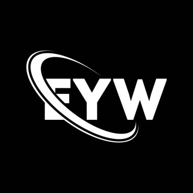 EYW logosu. EYW mektubu. EYW harf logosu tasarımı. Çember ve büyük harfli monogram logosuyla birleştirilmiş EYW logosu. Teknoloji, iş ve emlak markası için EYW tipografisi.