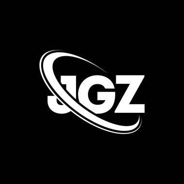 JGZ logosu. JGZ mektubu. JGZ harf logosu tasarımı. Çember ve büyük harfli monogram logosuna bağlı baş harfler JGZ logosu. Teknoloji, iş ve emlak markası için JGZ tipografisi.