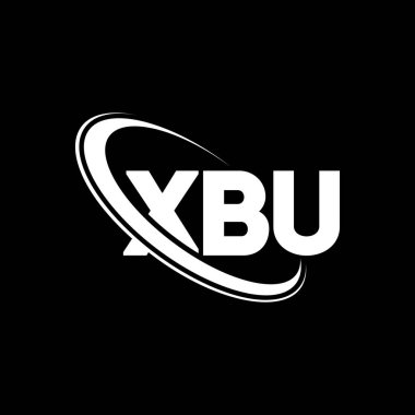 XBU logosu. XBU mektubu. XBU harf logosu tasarımı. Çember ve büyük harfli monogram logosuyla birleştirilmiş XBU logosu. Teknoloji, iş ve emlak markası için XBU tipografisi.
