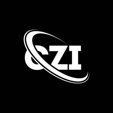 CZI logosu. CZI mektubu. CZI harf logosu tasarımı. Çember ve büyük harfli monogram logosuyla birleştirilmiş CZI logosu. Teknoloji, iş ve emlak markası için CZI tipografisi.