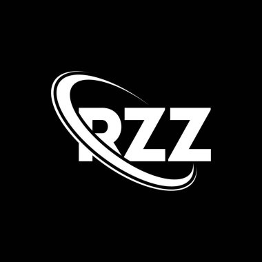 RZZ logosu. RZZ harfi. RZZ harfli logo tasarımı. Çember ve büyük harfli monogram logosuna bağlı RZZ logosu. Teknoloji, iş ve emlak markası için RZZ tipografisi.