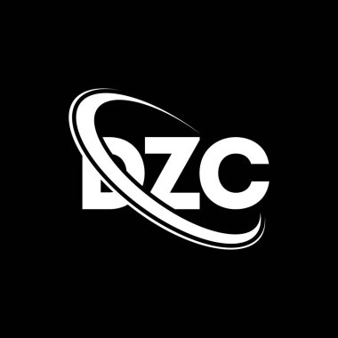 DZC logosu. DZC mektubu. DZC harf logosu tasarımı. Çember ve büyük harfli monogram logosuna bağlı baş harfler. Teknoloji, iş ve emlak markası için DZC tipografisi.