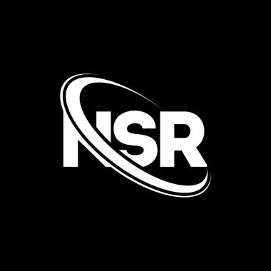 NSR logosu. NSR mektubu. NSR harf logosu tasarımı. Çember ve büyük harfli monogram logosuna bağlı baş harfler NSR logosu. Teknoloji, iş ve emlak markası için NSR tipografisi.