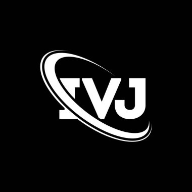 LVJ logosu. LVJ mektubu. LVJ harf logosu tasarımı. Çember ve büyük harfli monogram logosuna bağlı ilk LVJ logosu. Teknoloji, iş ve emlak markası için IVJ tipografisi.