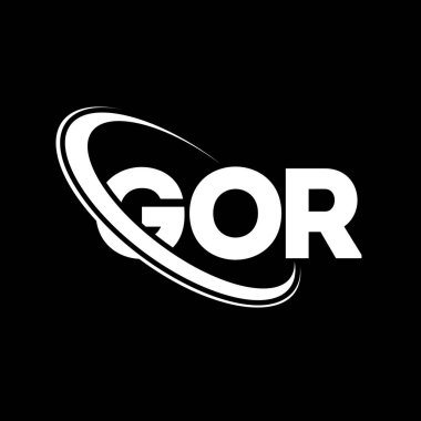 GOR logosu. GOR mektubu. GOR mektup logosu tasarımı. Çember ve büyük harfli monogram logosuna bağlı baş harfler GOR logosu. Teknoloji, iş ve emlak markası için GOR tipografisi.