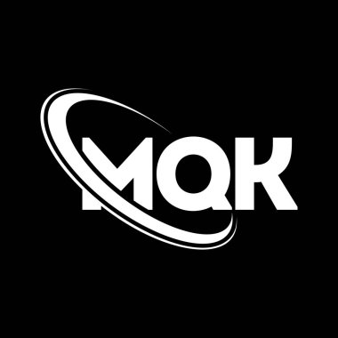 MQK logosu. MQK mektubu. MQK mektup logosu tasarımı. Çember ve büyük harfli monogram logosuna bağlı baş harfler MQK logosu. Teknoloji, iş ve emlak markası için MQK tipografisi.