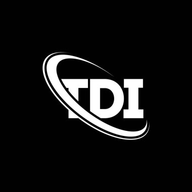 TDI logosu. TDI mektubu. TDI mektup logosu tasarımı. Çember ve büyük harfli monogram logosuna bağlı TDI logosu. Teknoloji, iş ve emlak markası için TDI tipografisi.