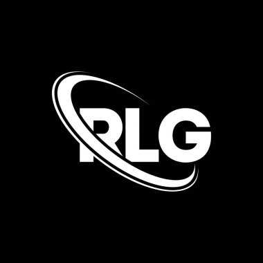 RLG logosu. RLG harfi. RLG harfli logo tasarımı. Çember ve büyük harfli monogram logosuna bağlı RLG logosu. Teknoloji, iş ve emlak markası için RLG tipografisi.