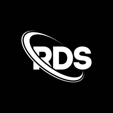 RDS logosu. RDS mektubu. RDS mektup logosu tasarımı. Çember ve büyük harfli monogram logosuna bağlı RDS logosu. Teknoloji, iş ve emlak markası için RDS tipografisi.