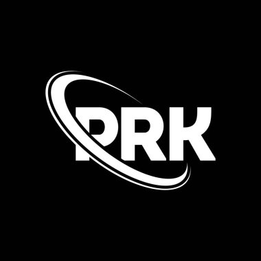 PRK logosu. PRK mektubu. PRK harf logosu tasarımı. Çember ve büyük harfli monogram logosuyla PRK logosunun baş harfleri. Teknoloji, iş ve emlak markası için PRK tipografisi.