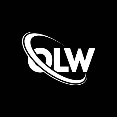 OLW logosu. Eski bir mektup. OLW harf logosu tasarımı. Çember ve büyük harfli monogram logosuyla birleştirilmiş OLW logosu. Teknoloji, iş ve emlak markası için OLW tipografisi.