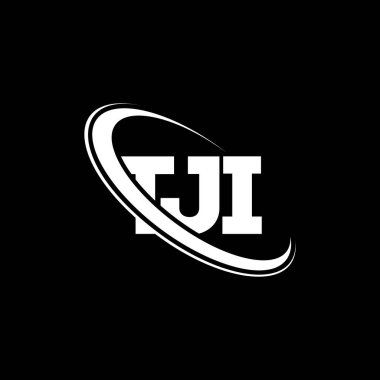 TJI logosu. TJI mektubu. TJI harf logosu tasarımı. Çember ve büyük harfli monogram logosuna bağlı baş harfler TJI logosu. Teknoloji, iş ve emlak markası için TJI tipografisi.