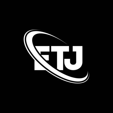 ETJ logosu. ETJ mektubu. ETJ mektup logosu tasarımı. Çember ve büyük harfli monogram logosuna bağlı baş harfler ETJ logosu. Teknoloji, iş ve emlak markası için ETJ tipografisi.