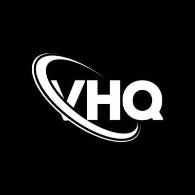 VHQ logosu. VHQ mektubu. VHQ harf logosu tasarımı. Çember ve büyük harfli monogram logosuna bağlı baş harfler VHQ logosu. Teknoloji, iş ve emlak markası için VHQ tipografisi.