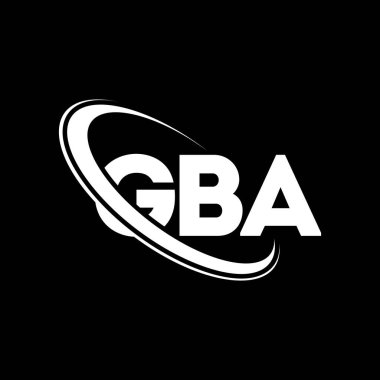 GBA logosu. GBA mektubu. GBA harf logosu tasarımı. Çember ve büyük harfli monogram logosuna bağlı GBA logosu. Teknoloji, iş ve gayrimenkul için GBA tipografisi.