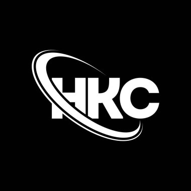 HKC logosu. HKC mektubu. HKC harf logosu tasarımı. Çember ve büyük harfli monogram logosuyla HKC logosunun baş harfleri. Teknoloji, iş ve emlak markası için HKC tipografisi.